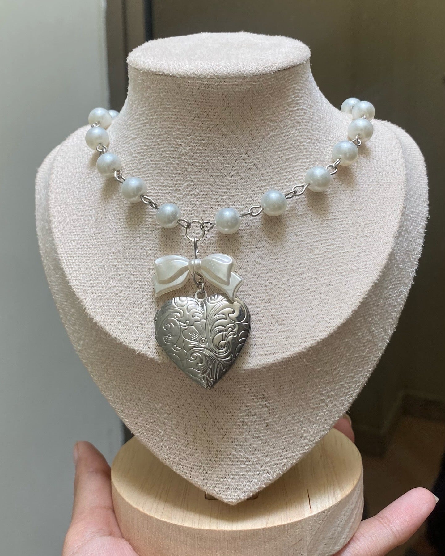 Coquette heart locket