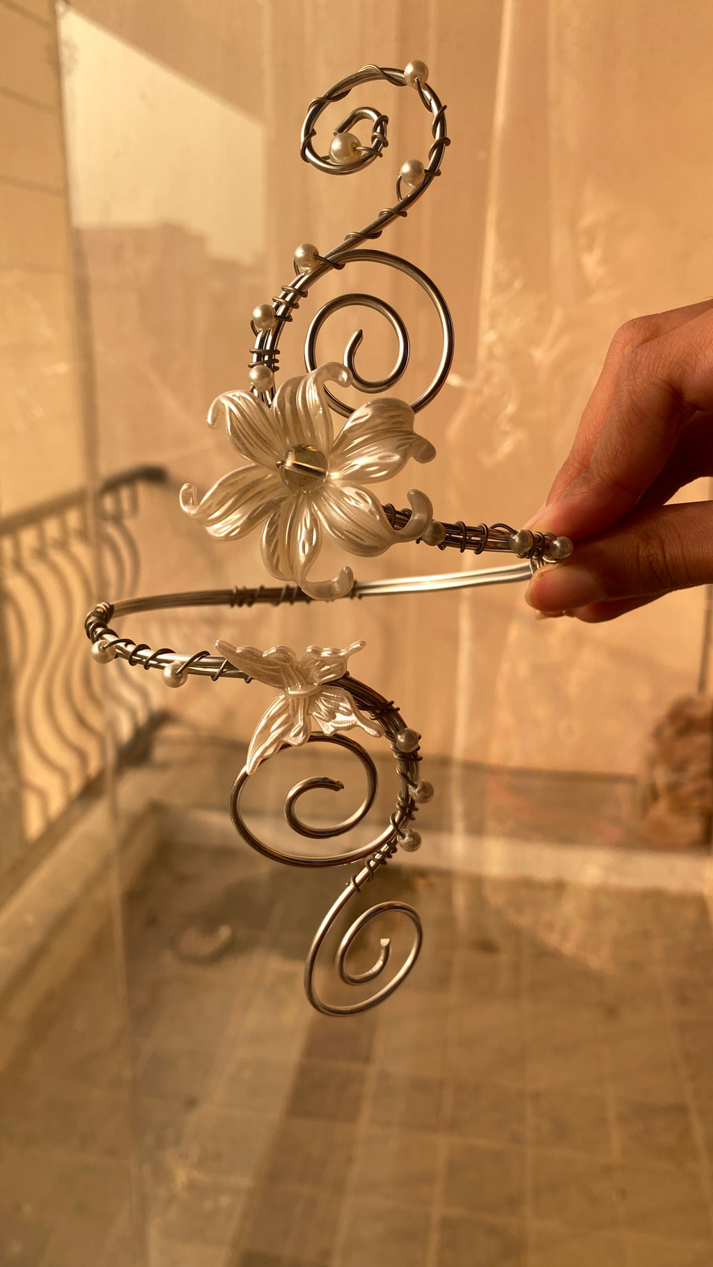 Silver Lily butterfly armcuff