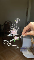 Pink crystal lily armcuff
