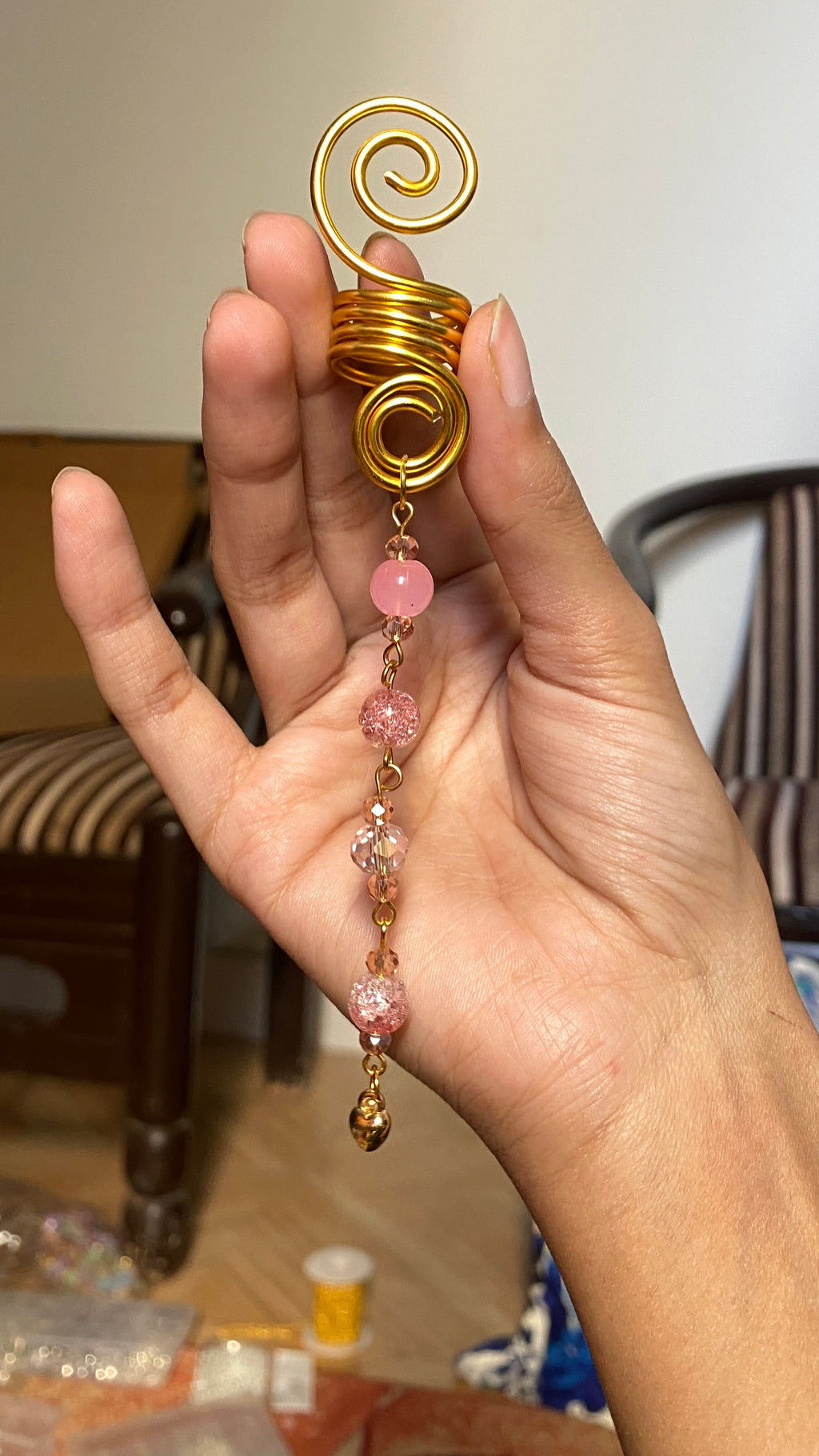 Pink heart hair spiral