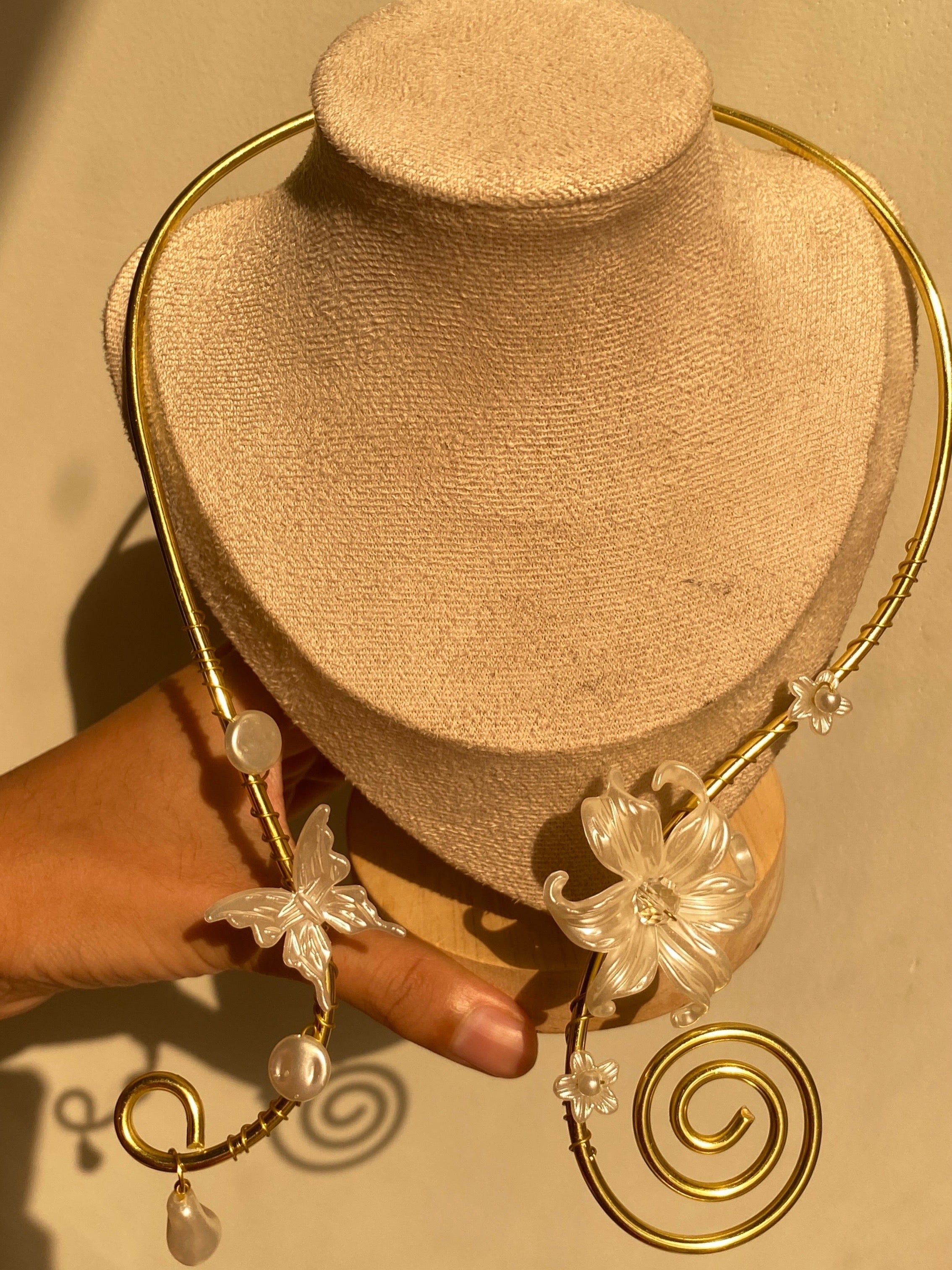 Lily butterfly necklace