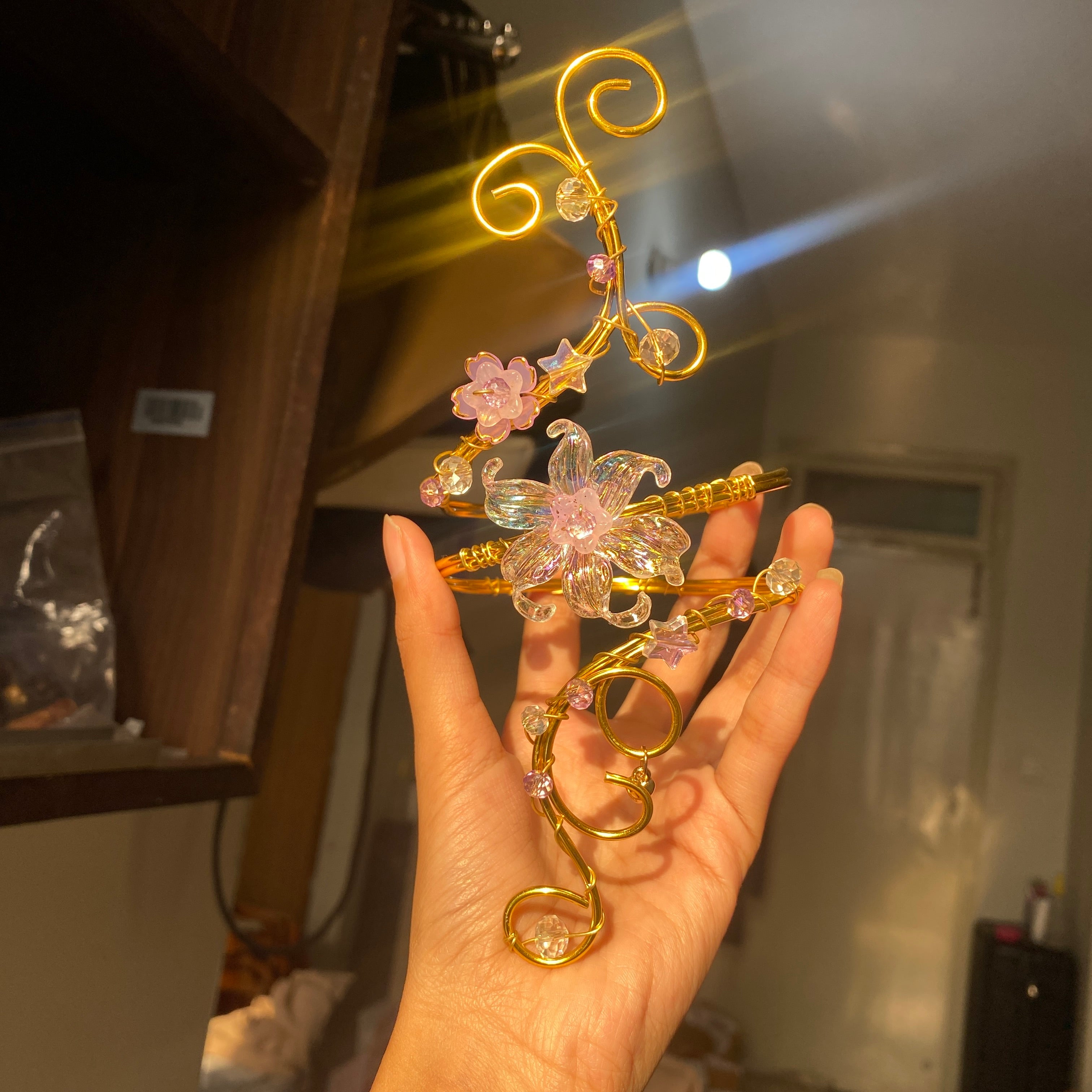 Crystal lilac lily arm cuff