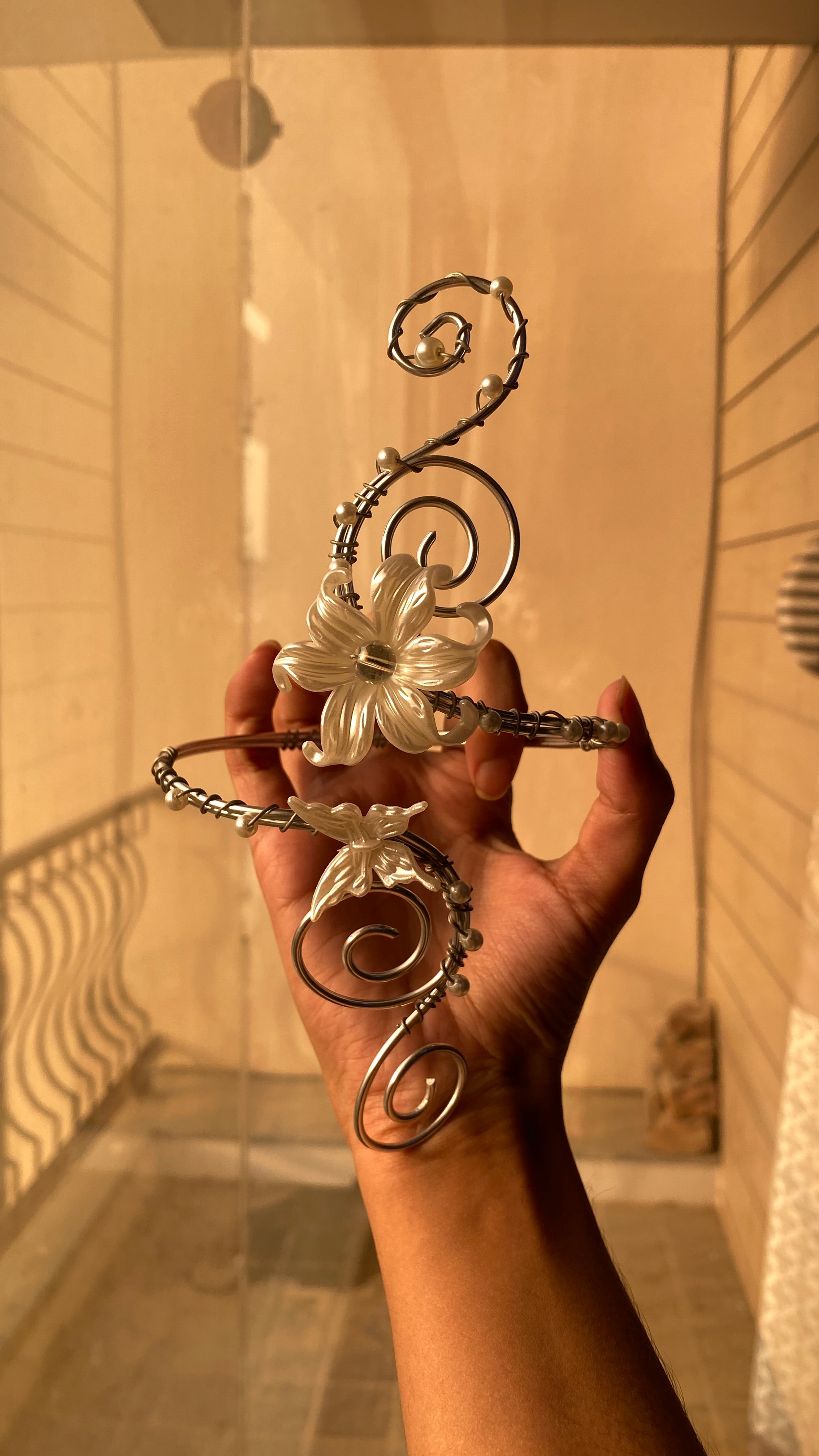 Silver Lily butterfly armcuff