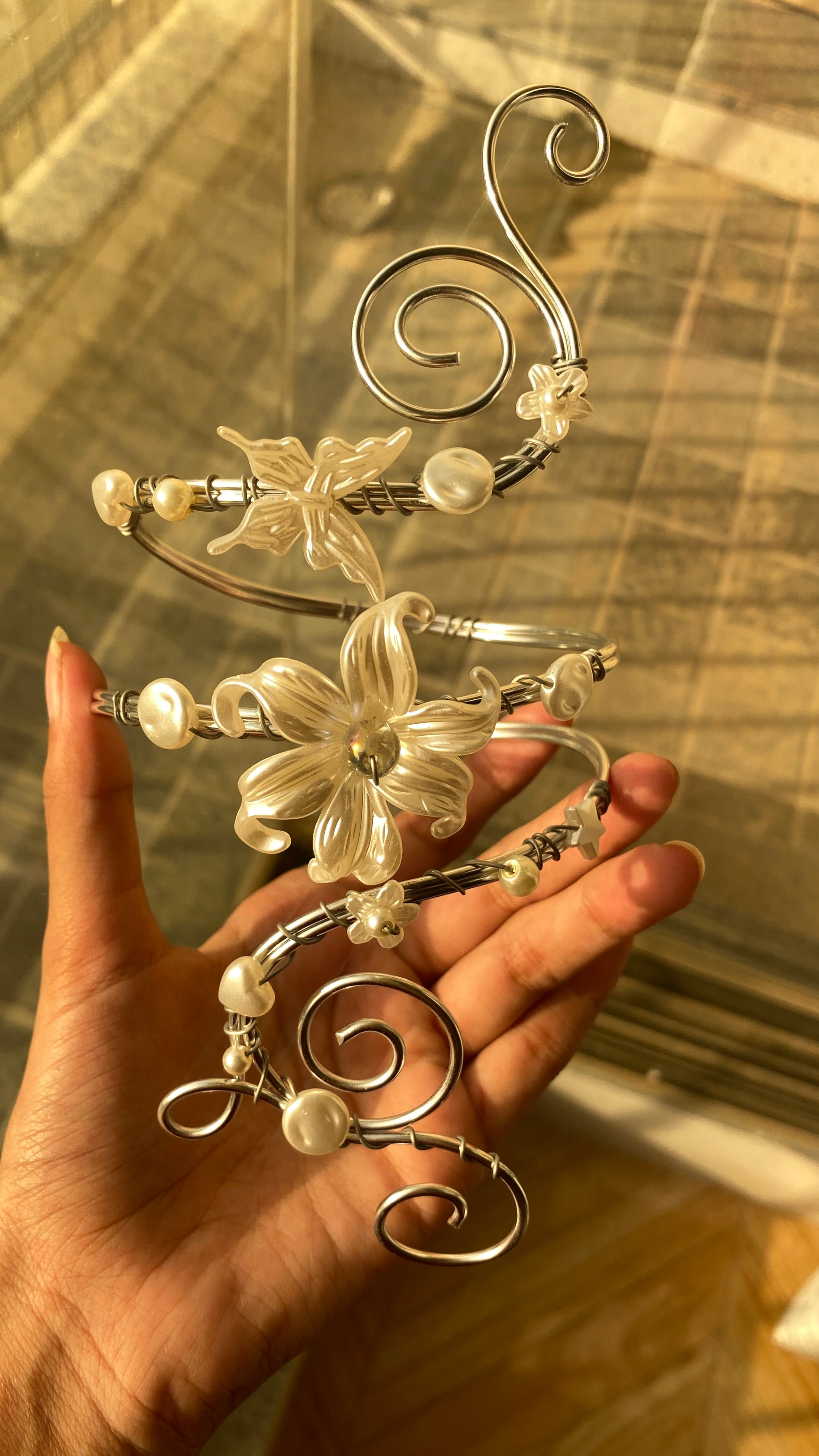 Silver butterfly armcuff