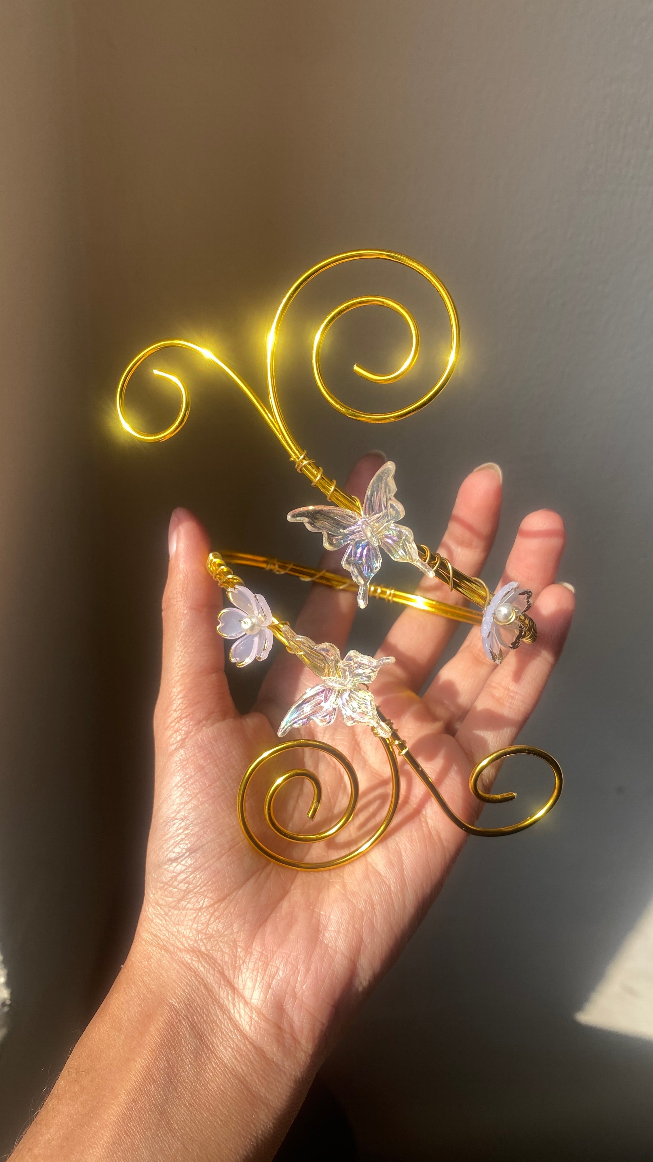 Crystal butterfly arm cuff