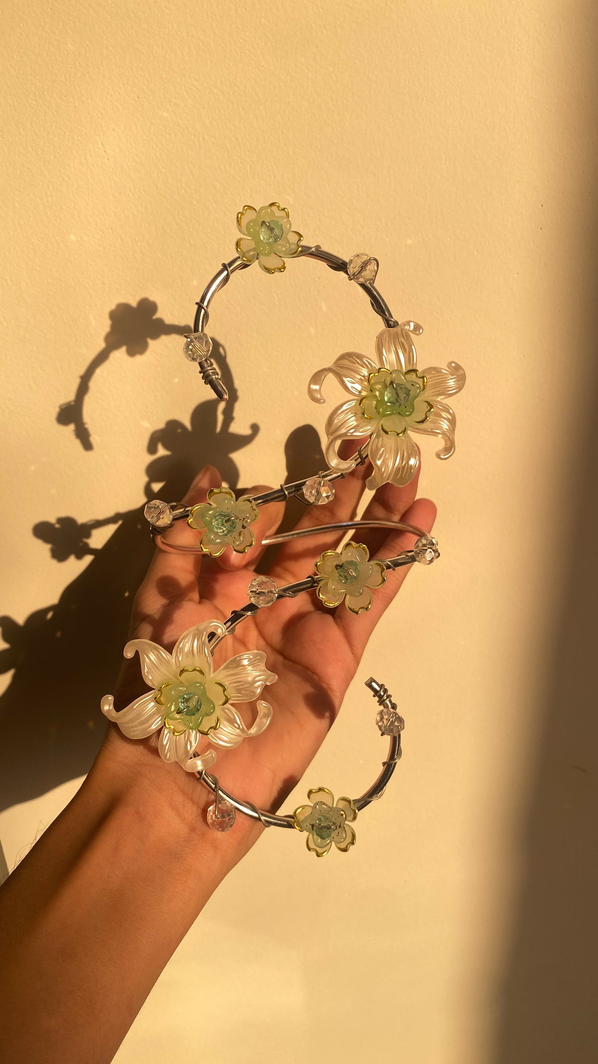 Silver mint Lily armcuff