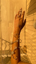 White flower hand cuff
