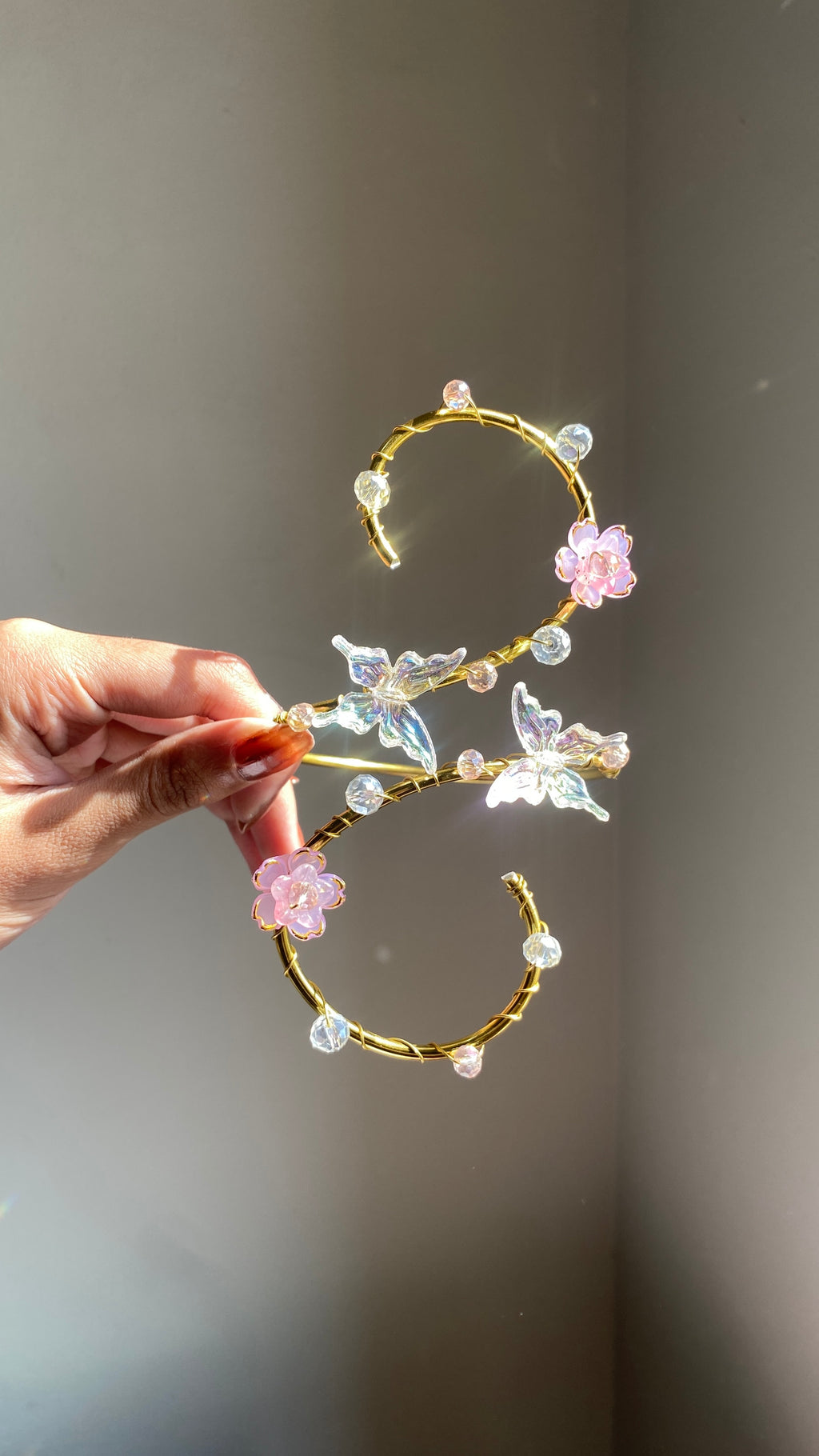 Pink Crystal butterfly armcuff