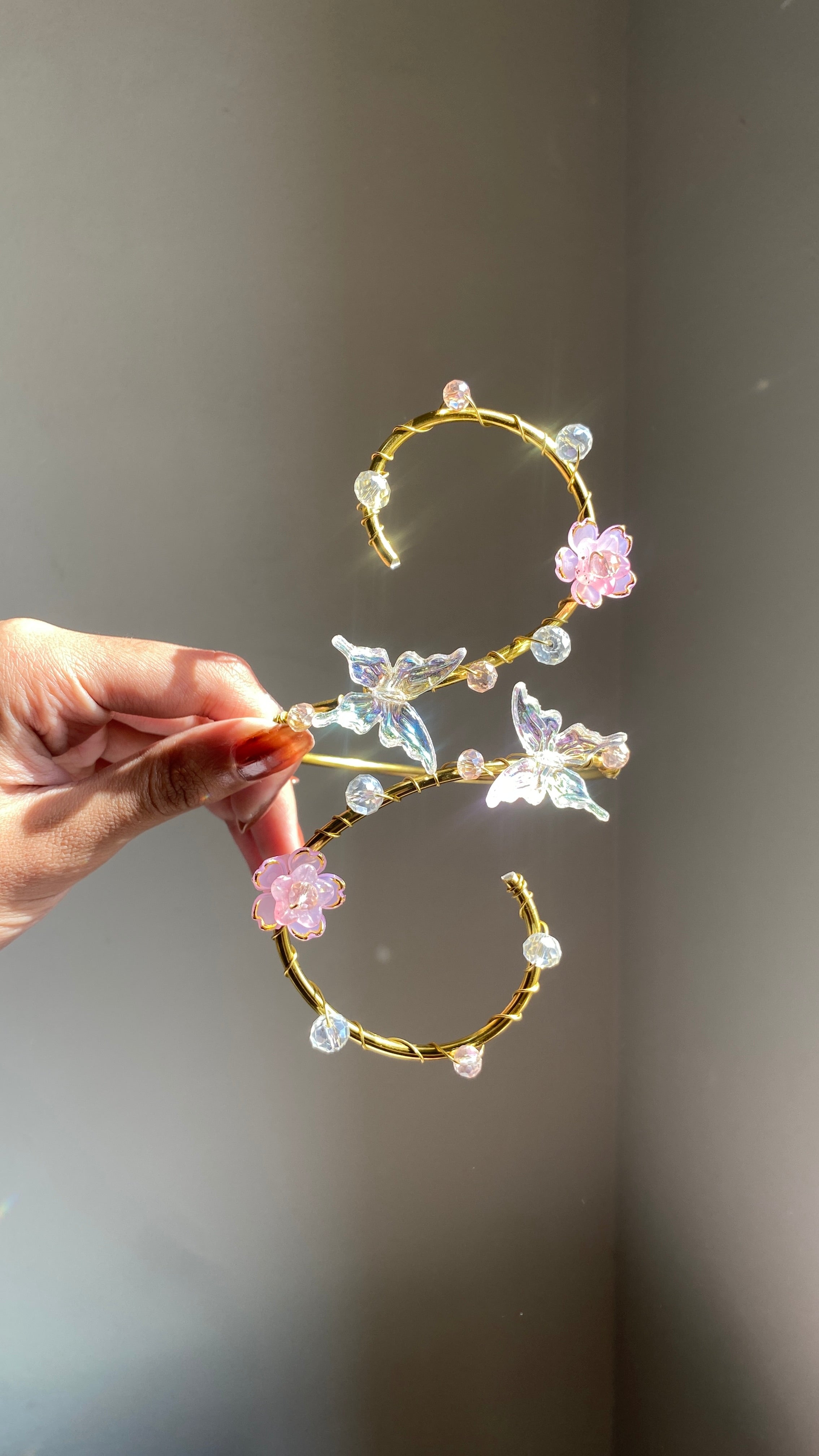 Pink Crystal butterfly armcuff