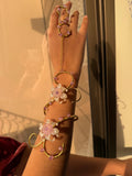 Lilac lily hand cuff