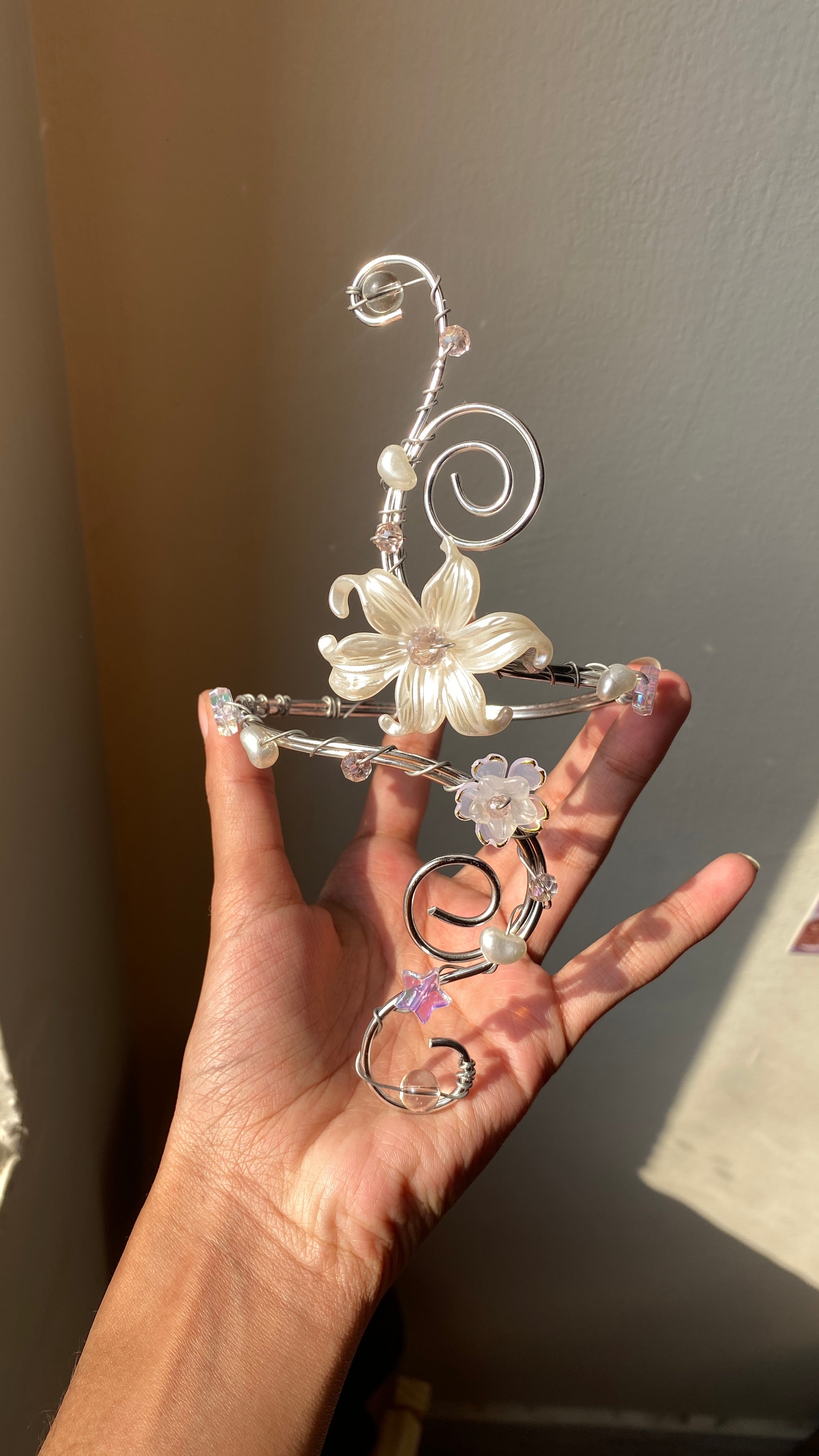 Silver spiral lily armcuff