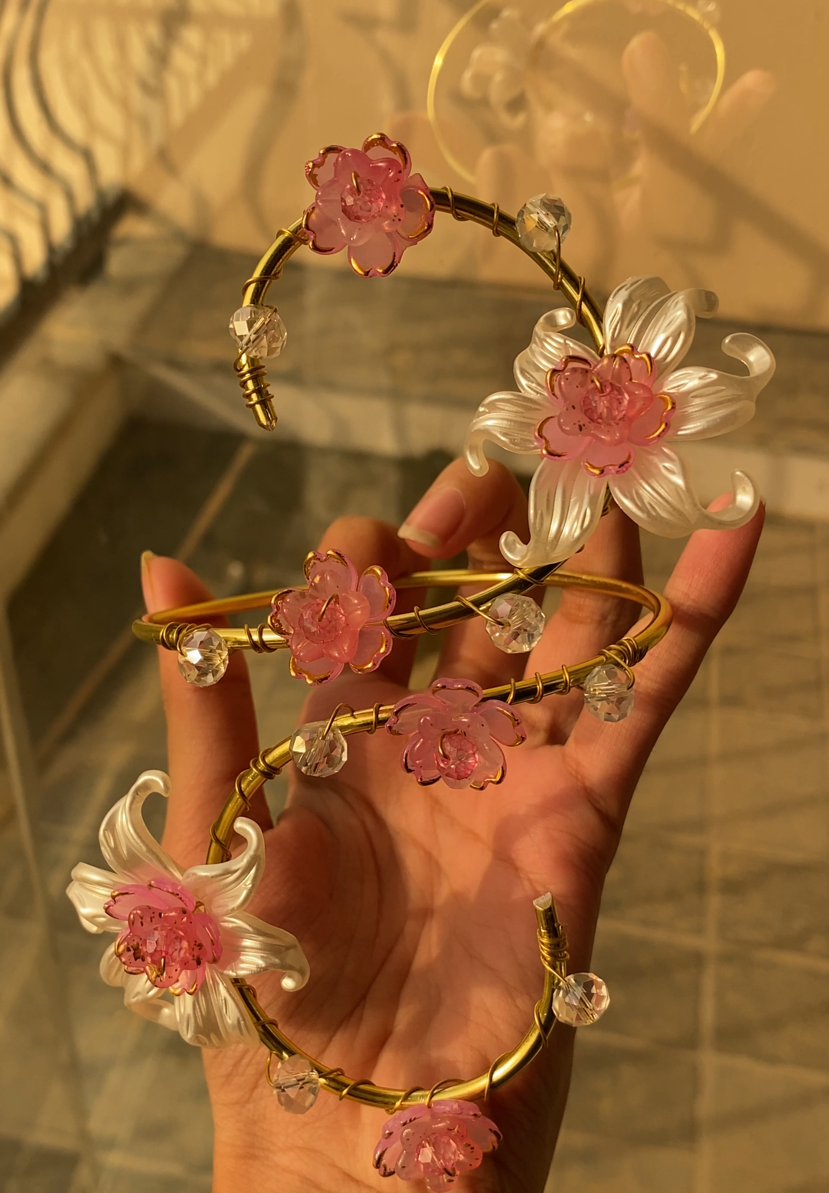Golden pink Lily armcuff