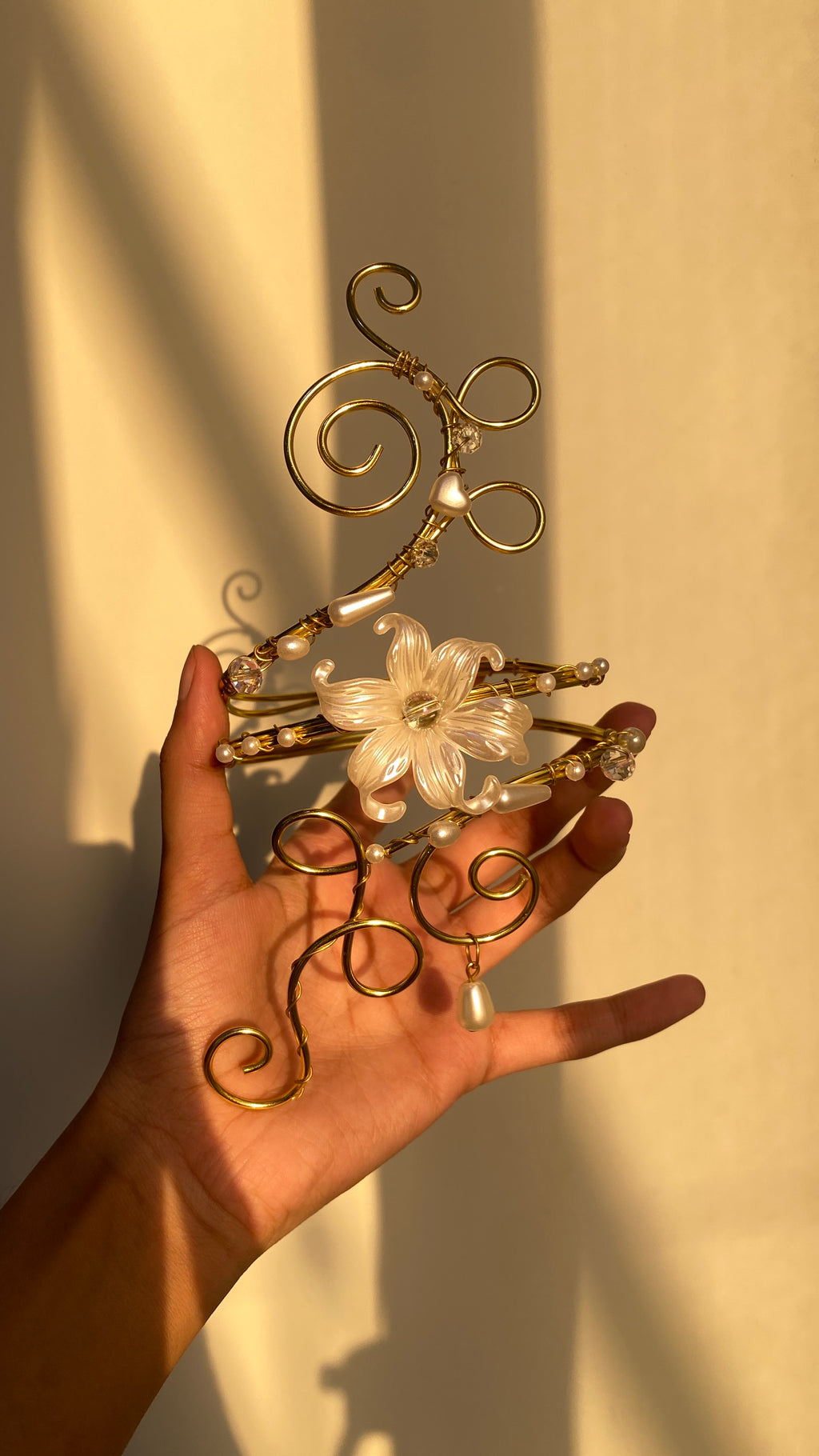 Golden white lily armcuff