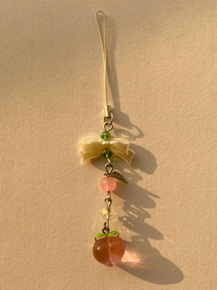 Peach phone charm