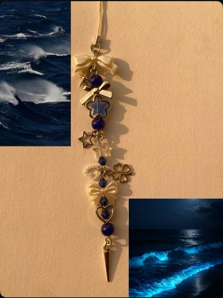 Dark blue chunky phone charm