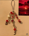 Red moon phone charm