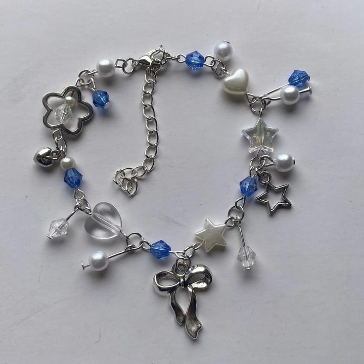 Blue bow bracelet