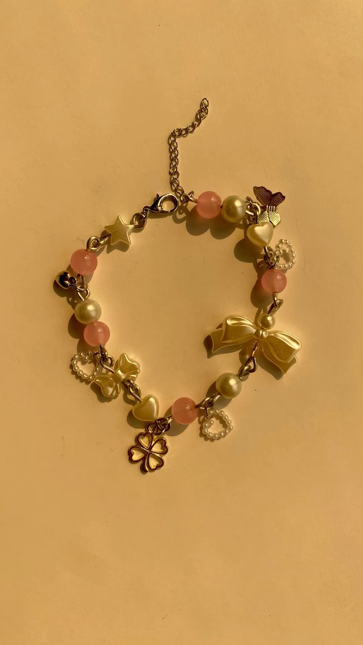 Pink clover bracelet
