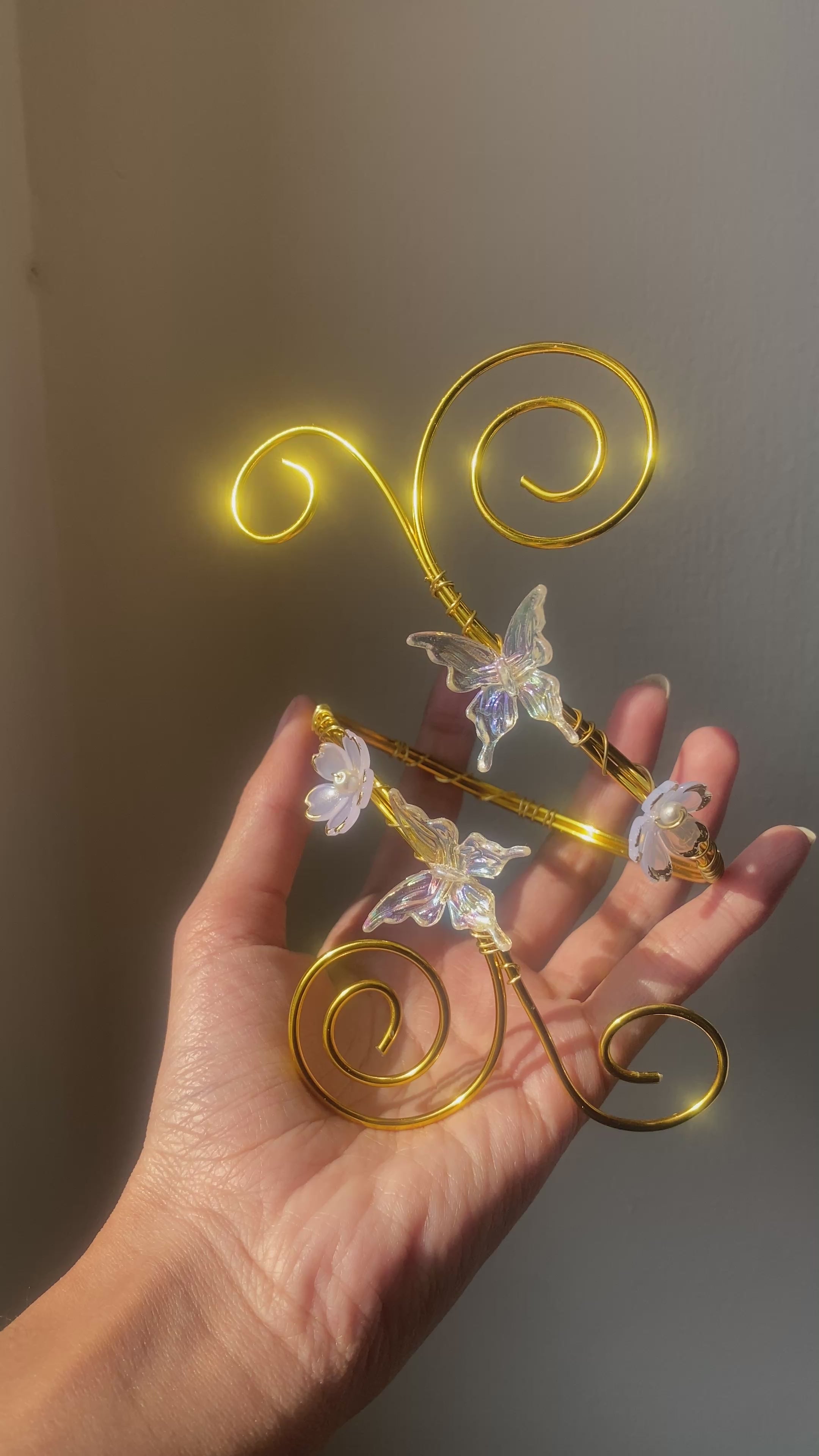 Crystal butterfly arm cuff