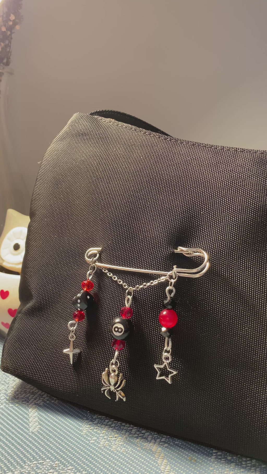 Spider 8 ball bag pin