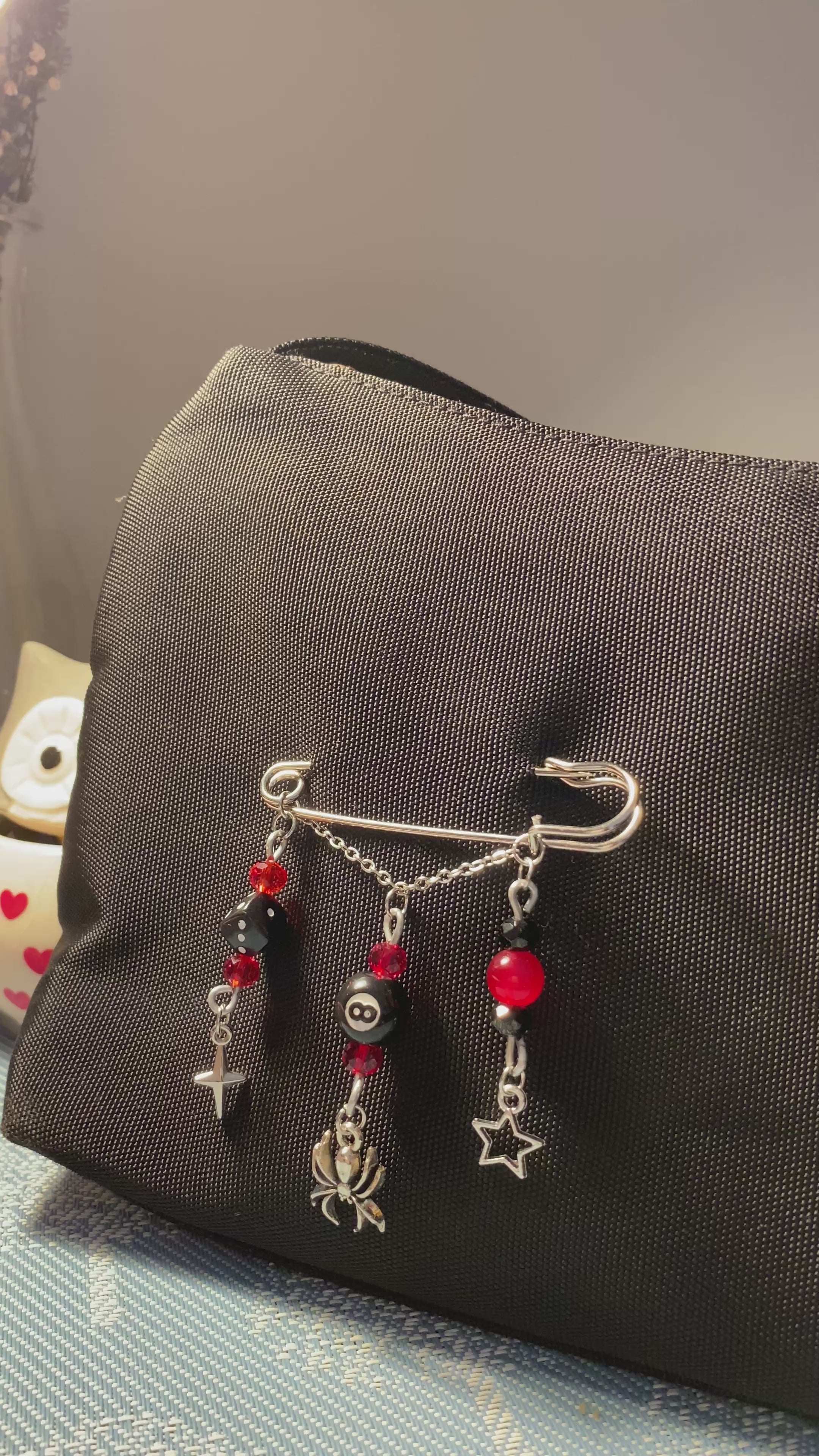 Spider 8 ball bag pin